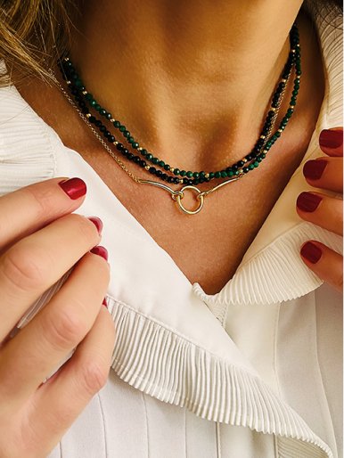 Collier en pierres naturelles Onyx noir