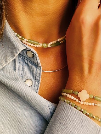 Collier et bracelet pierres naturelles amazonite